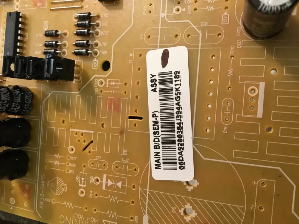 Samsung DA92 00384J DA9200384J Refrigerator Control Board AZ100722 | NR133