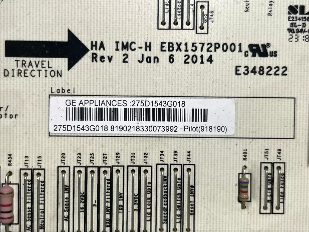 GE 275D1543G018 Washer Control Board AZ150468 | Wmv776