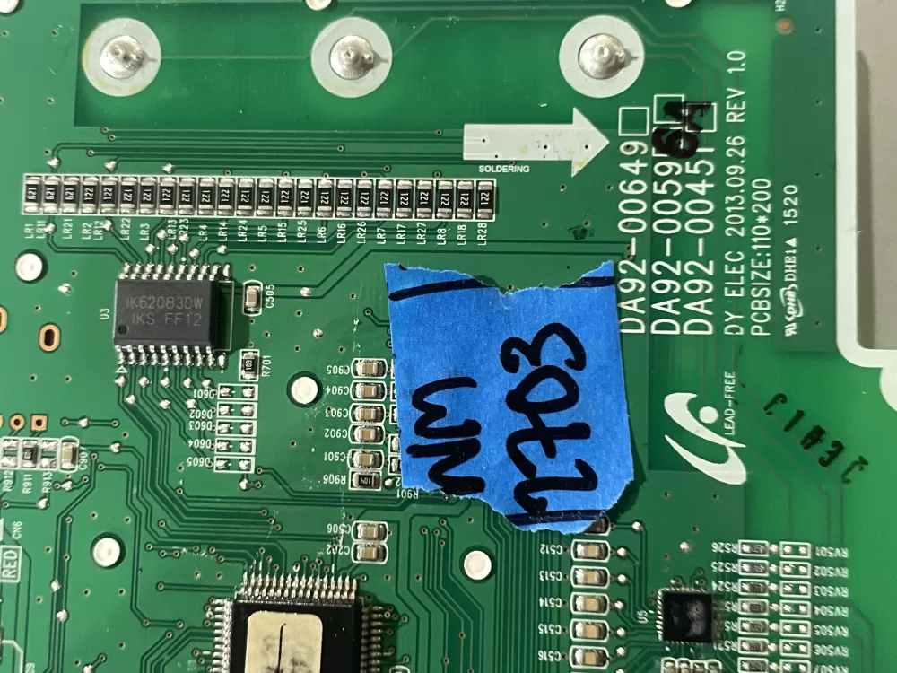 Samsung DA92-00596A Refrigerator Dispenser Control Board AZ183474 | Wm2703