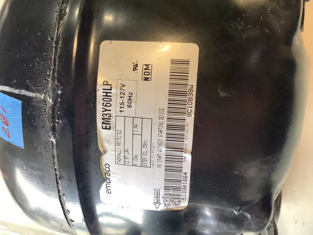 Maytag  Whirlpool  Frigidaire  Kenmore  KitchenAid  Jenn-Air EM3Y60HLP Refrigerator Compressor