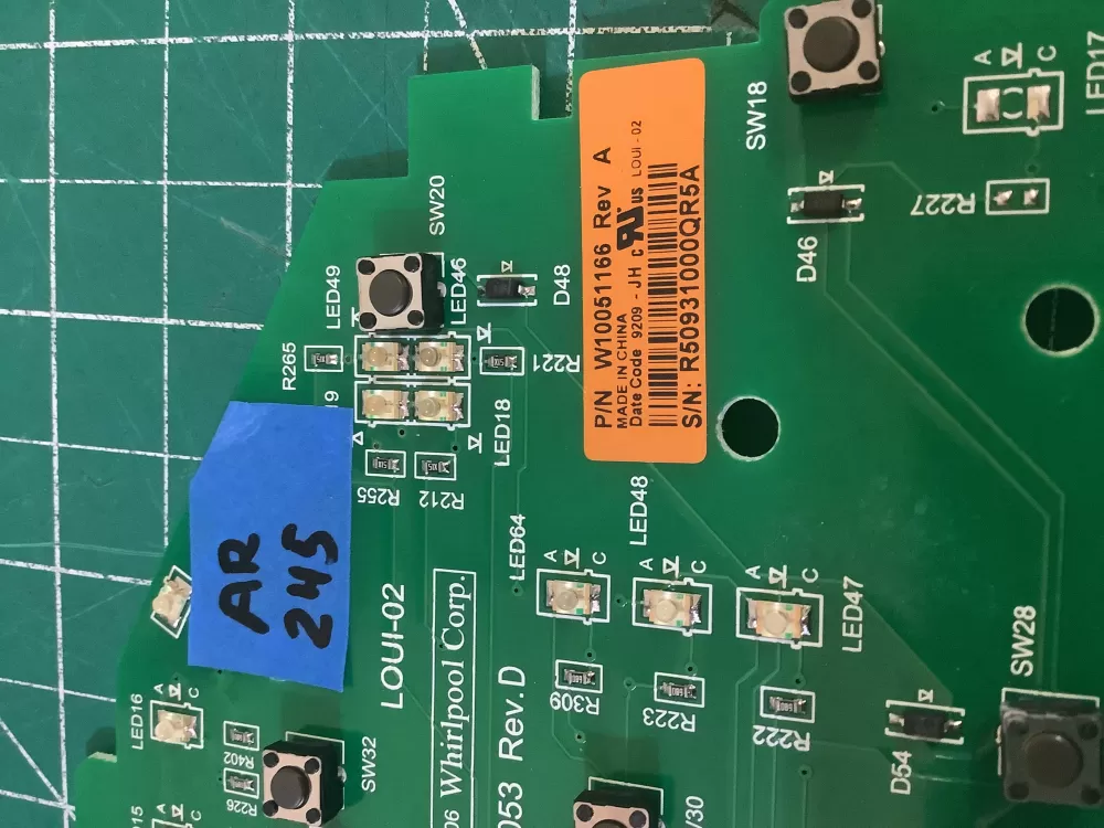 Whirlpool W10051166 Dryer Control Board AZ192456 | AR245