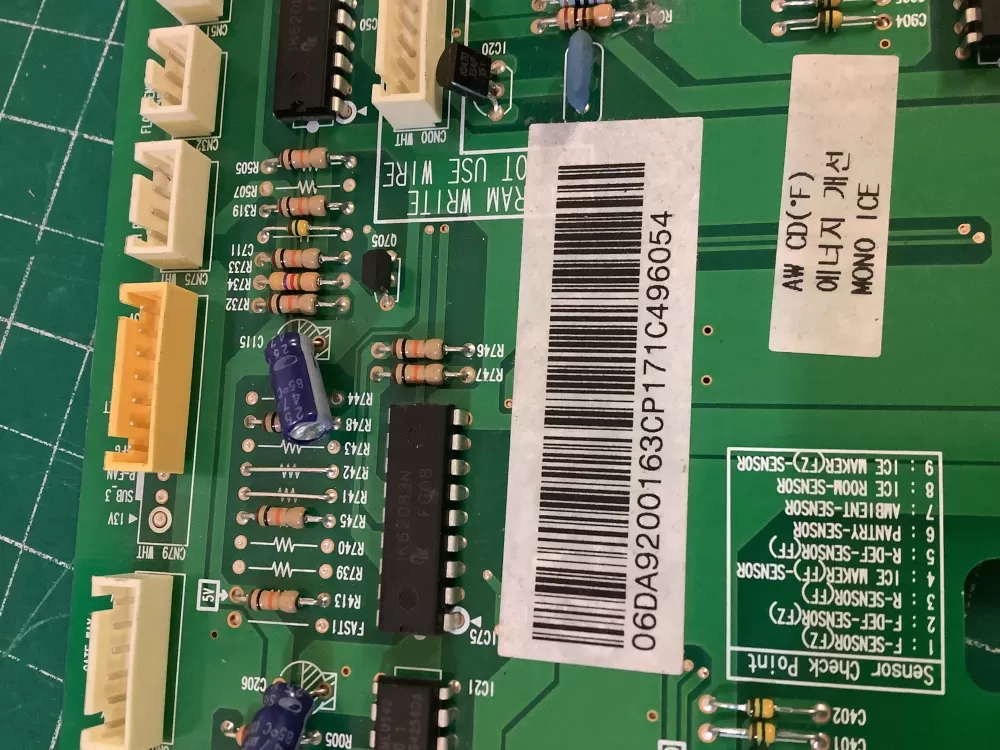 Samsung DA92-00163C Refrigerator Control Board AZ207390 | NRV914