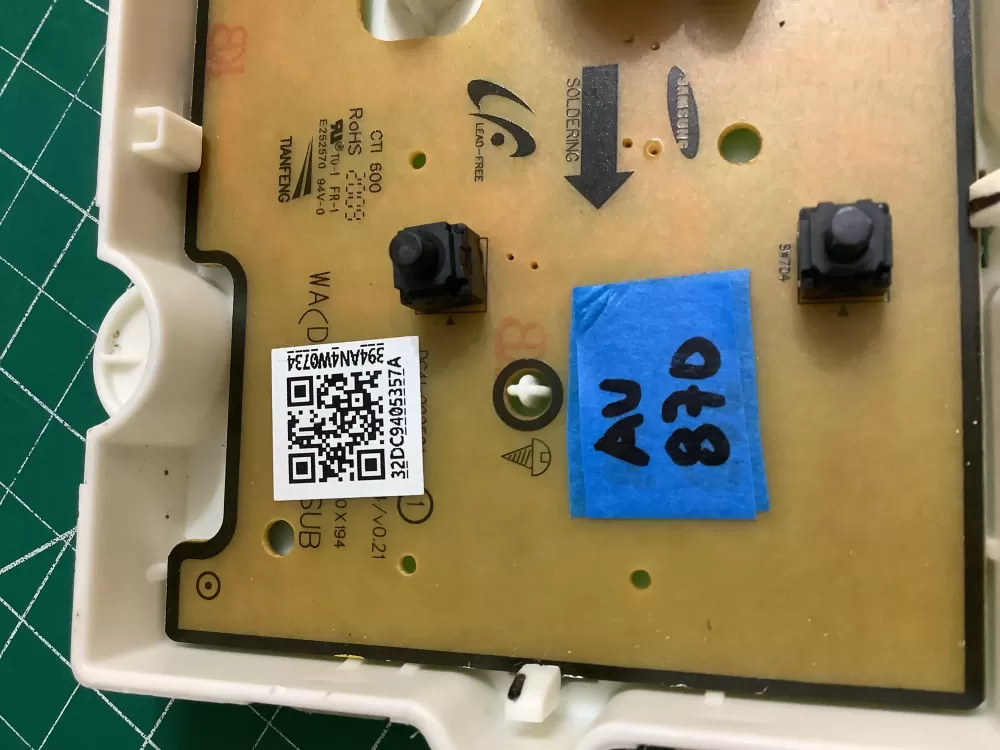 Samsung DC9405357A Dryer Control Board AZ216113 | ARV870