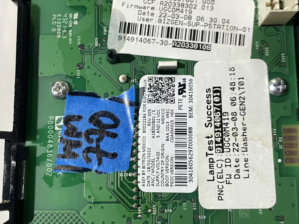 Electrolux 914914067 Washer Control Board AZ149099 | Wm770