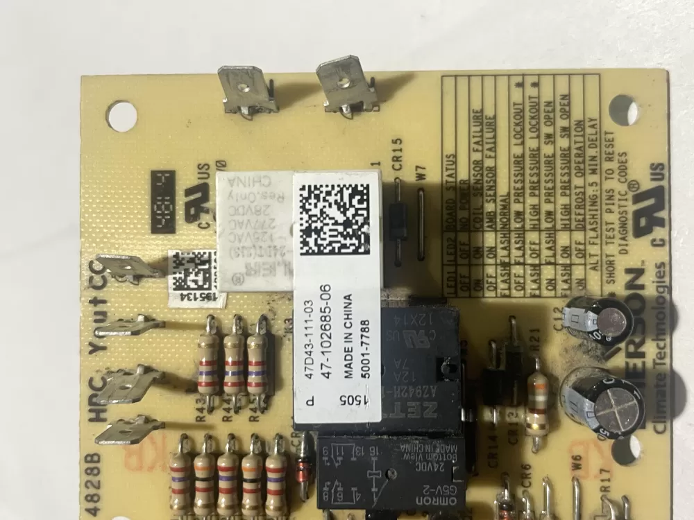 Emerson 47 102685 06 47d43 111 03  Circuit d43 Control Board AZ157615 | Wm377