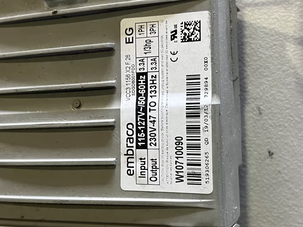 Kenmore W11087200 PS12070625 Refrigerator Control Board Inverter AZ41811 | 1728