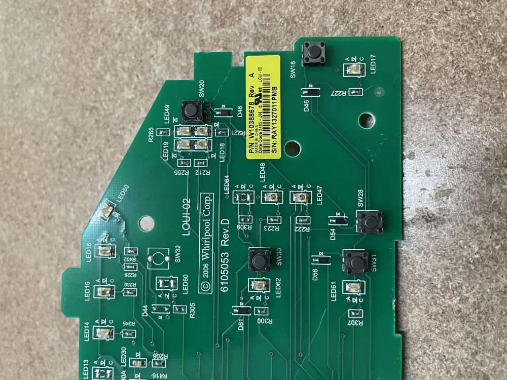 Whirlpool W103388678 WPW10388674 AP6020758 Dryer Control Board AZ12592 | KM1111