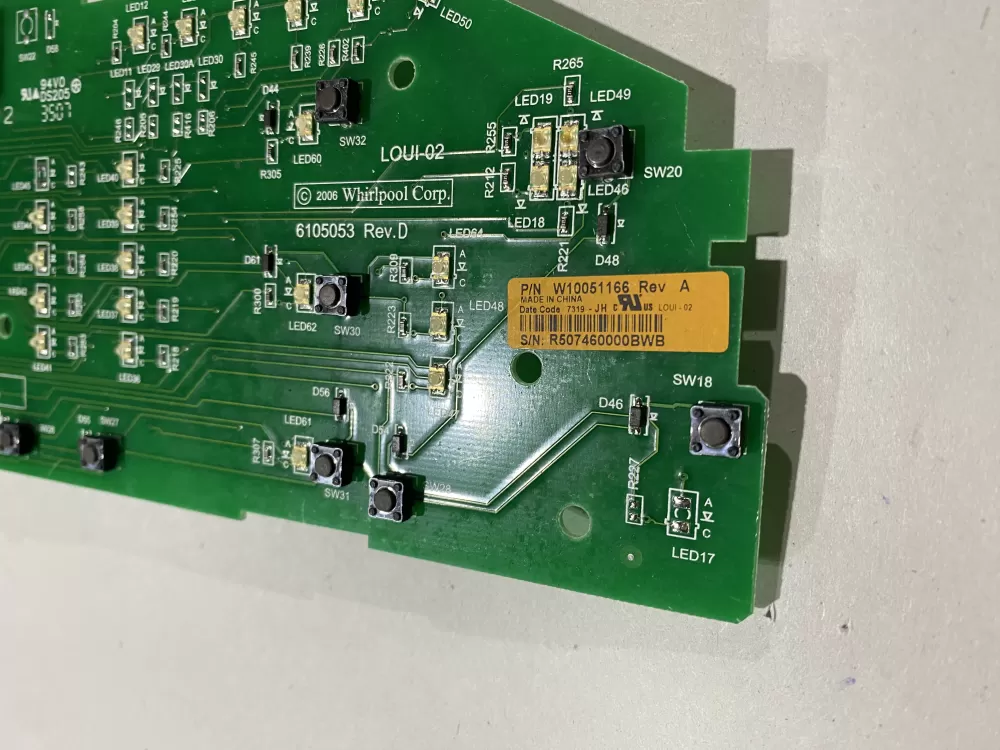 Whirlpool W10051166 Dryer Control Board AZ146321 | BK2455