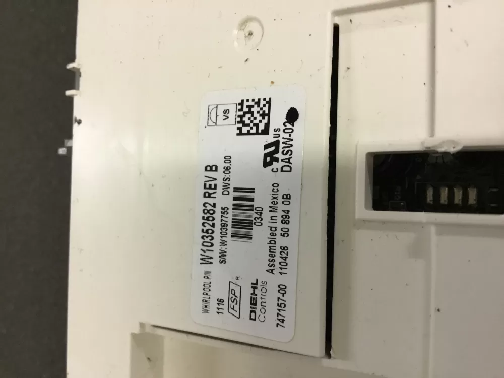 KitchenAid Kenmore AP6020246 W10195343 Dishwasher Control Board AZ79036 | NR1655