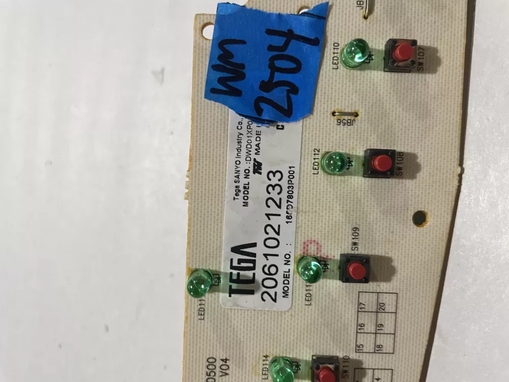 GE 165D7803P001 WD21X10378 Dishwasher Control Board AZ184253 | Wm2504