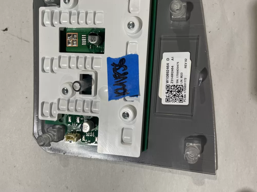 Whirlpool W10903218 PS11769554 Washer Control Board Panel AZ173772 | KMV836