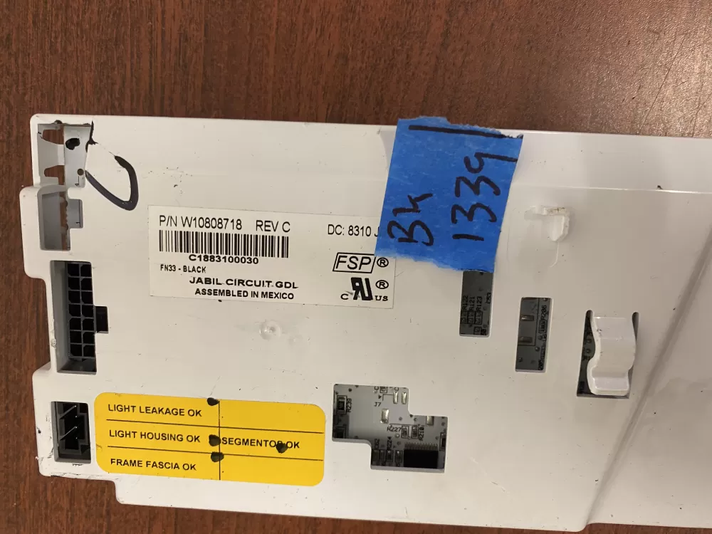 Whirlpool W10854035 W10808718 Refrigerator UI Control Board AZ38708 | BK1339