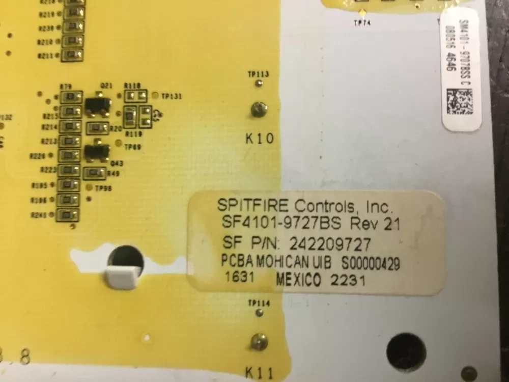 Electrolux 242209727 Refrigerator UI Display Control Board AZ10306 | NR524