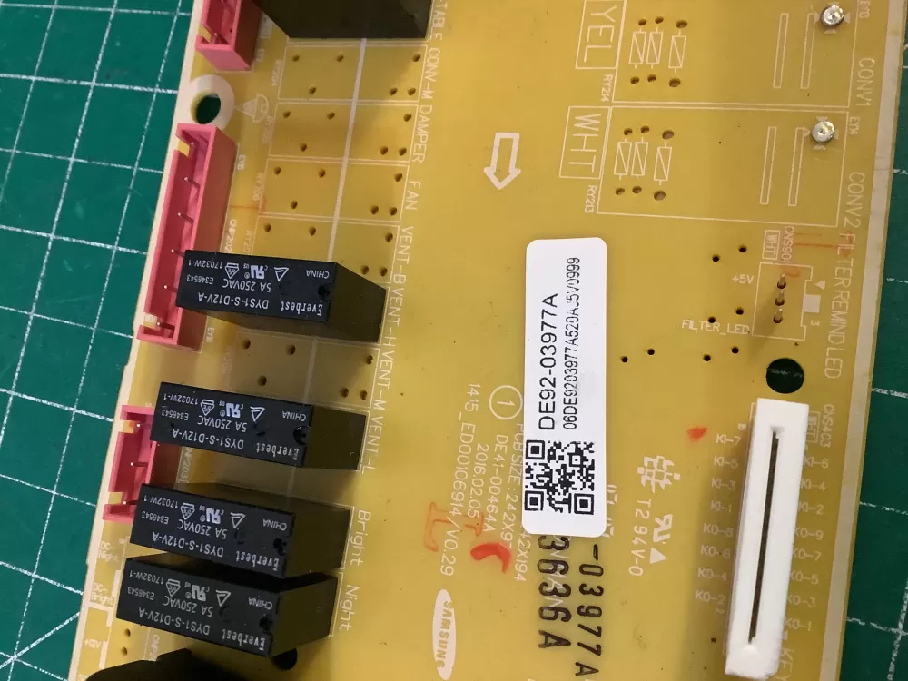Samsung DE92-03977A Control Board AZ190414 | NR2119