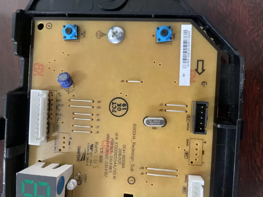 Samsung DC92-01802L Washer Control Board UI Display PCB AZ39272 | KMV385