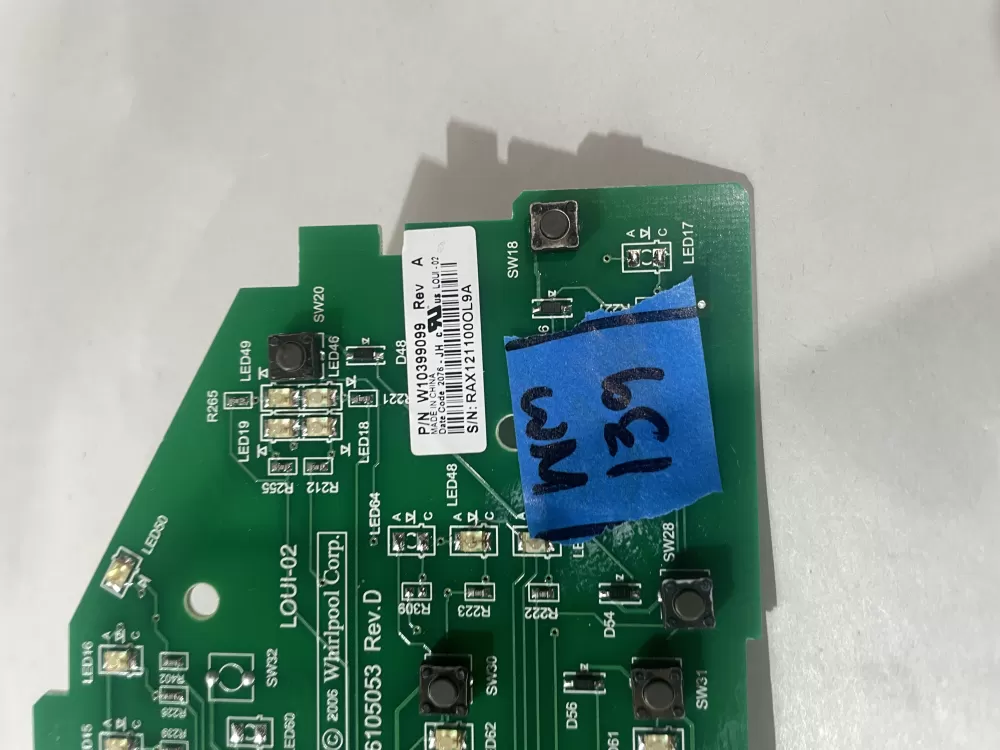 Whirlpool W10399099 Washer Control Board AZ205837 | Wm139