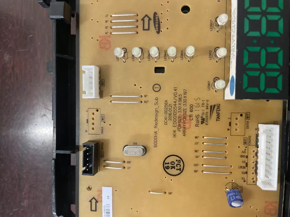 Samsung DC92-01802L Washer Control Board UI Display PCB AZ39272 | KMV385