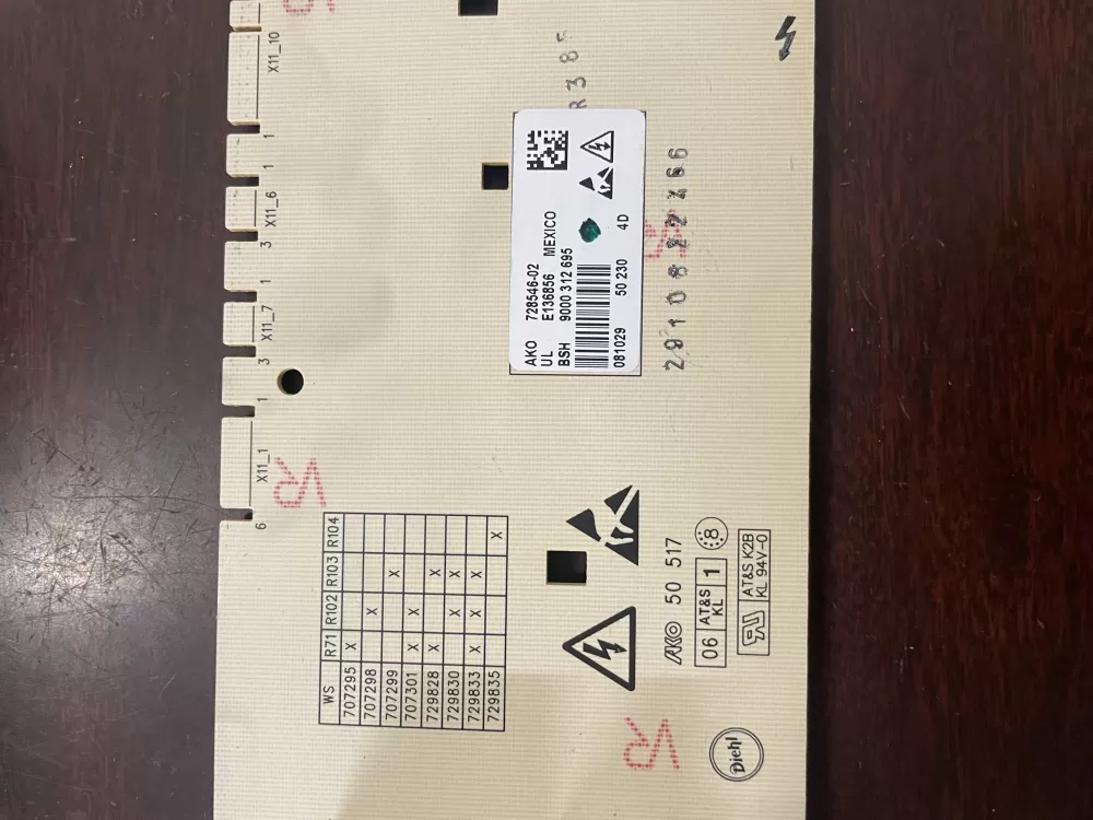 Bosch 9000312695 728546-02 Dryer Control Board AZ54572 | KM1996
