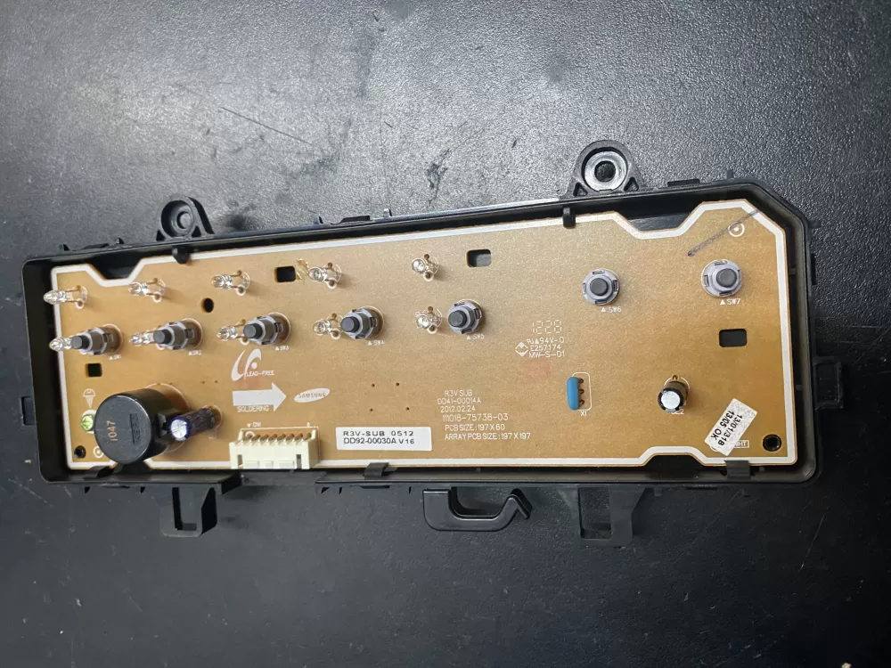 Samsung DD92-00030A Dishwasher Control Board Display