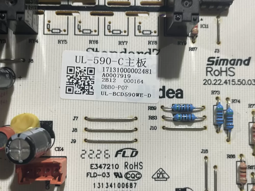 Midea UL-590-C UL-BCD590WE-D Refrigerator Control Board AZ151127 | Wm2039