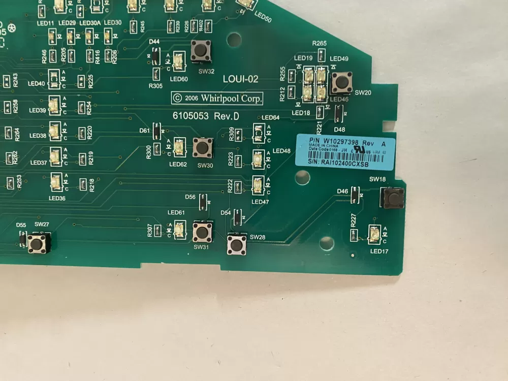 Whirlpool W10298622 W10297398 Washer Control Board AZ117085 | BK2171