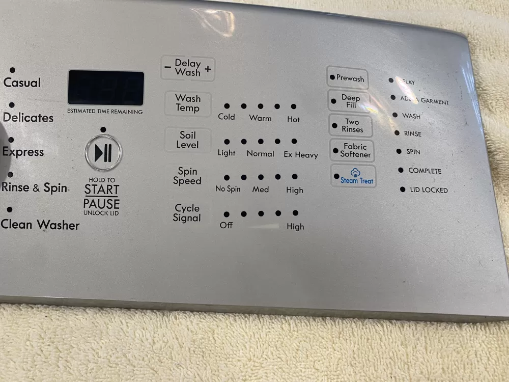 Kenmore W11248564 W11158063 Washer UI Control Panel Overlay AZ5291 | V350