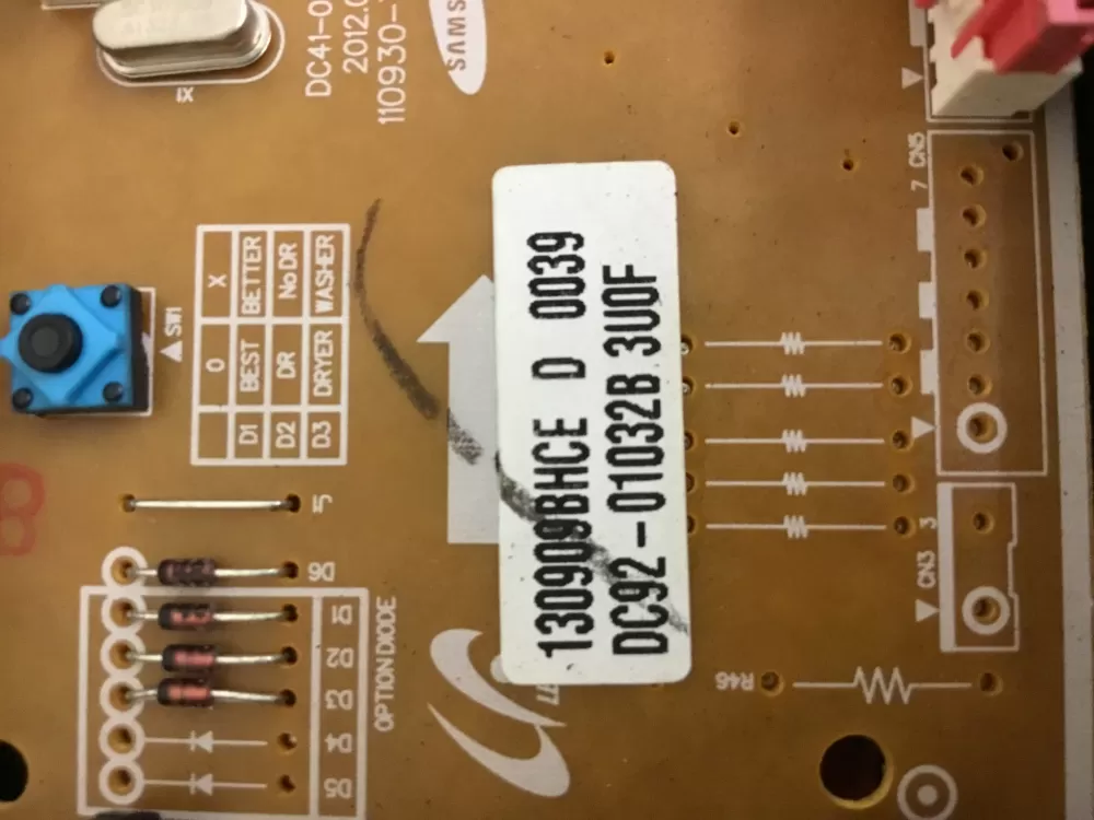 Samsung DC92 01032B Dryer Control Board AZ34915 | NR333