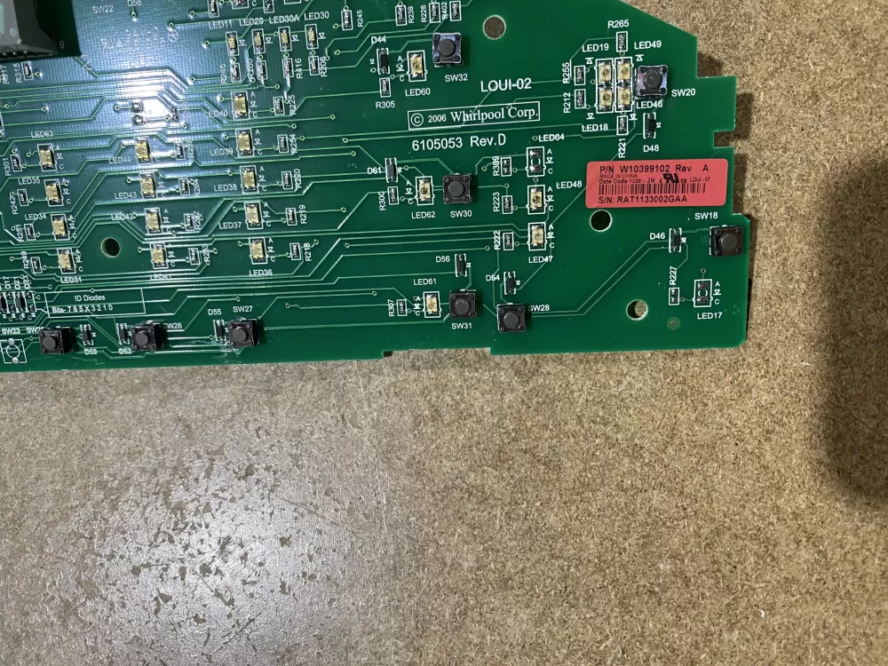 Whirlpool W10399102 WPW10394244 Washer Control Board AZ71569 | BK1918
