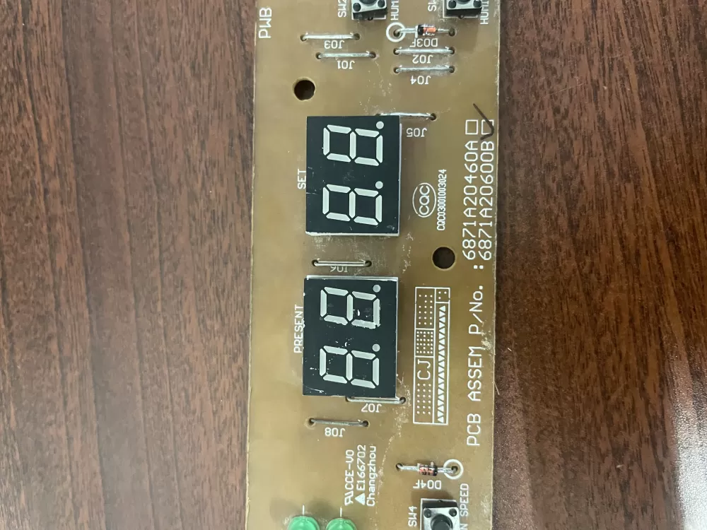 LG 6871A20600B Dehumidifier Display Power Control Board AZ54328 | KM1965