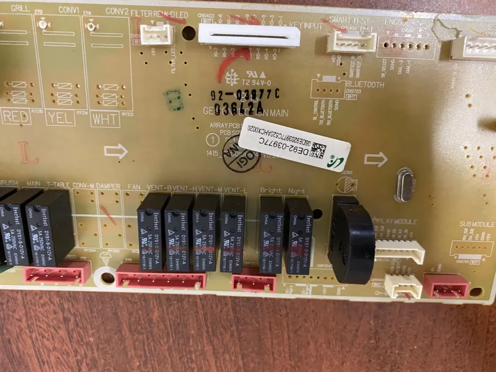 Samsung DE92 03977C Microwave Control Board Panel AZ50667 | BK1834