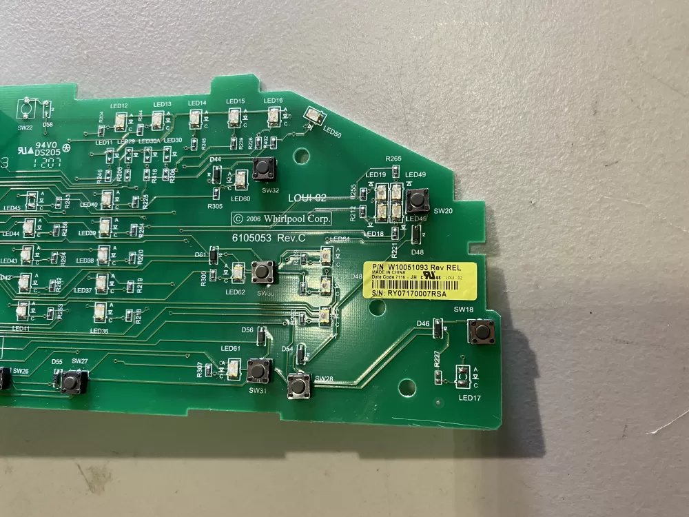 Whirlpool W10051093 Dryer Control Board AZ37292 | BK184