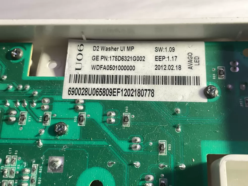 GE 175D6321G002 WDFA0501000000 WH12X10485 Washer Control AZ196879 | Wmv887