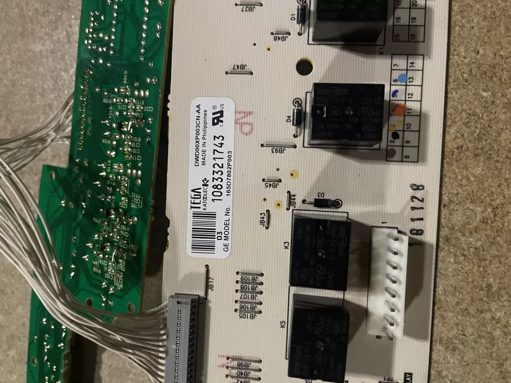 GE 165D7802P003 Dishwasher Control Board AZ28006 | KM194