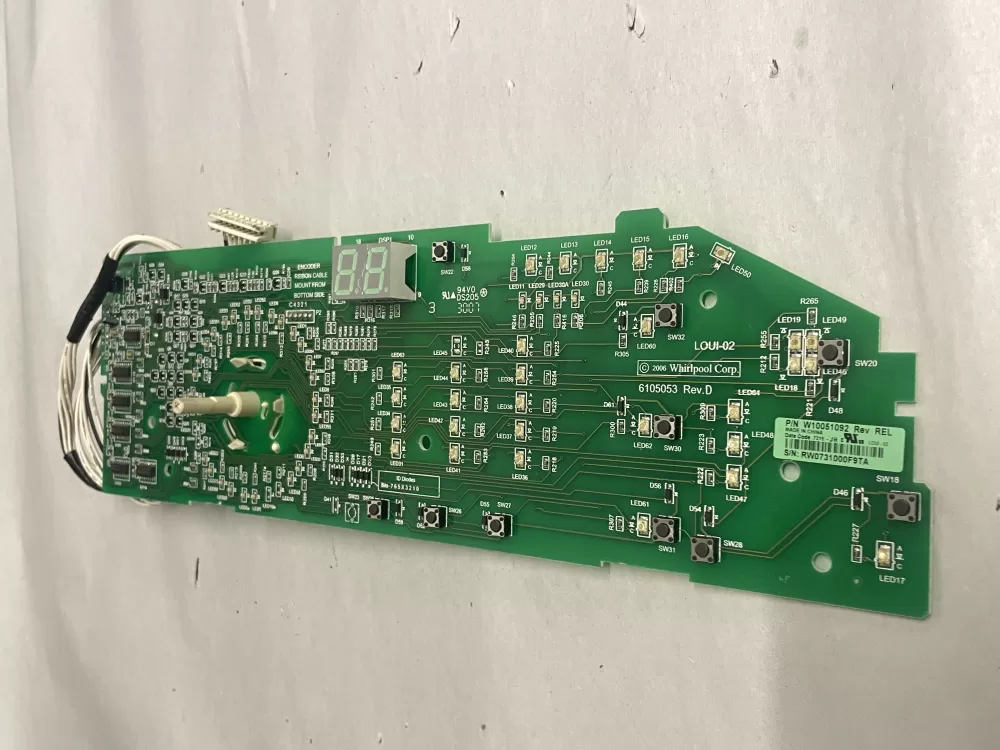 Whirlpool  Maytag AP6014796 W10051092 WPW10051092 PS11748066 Washer Control Board