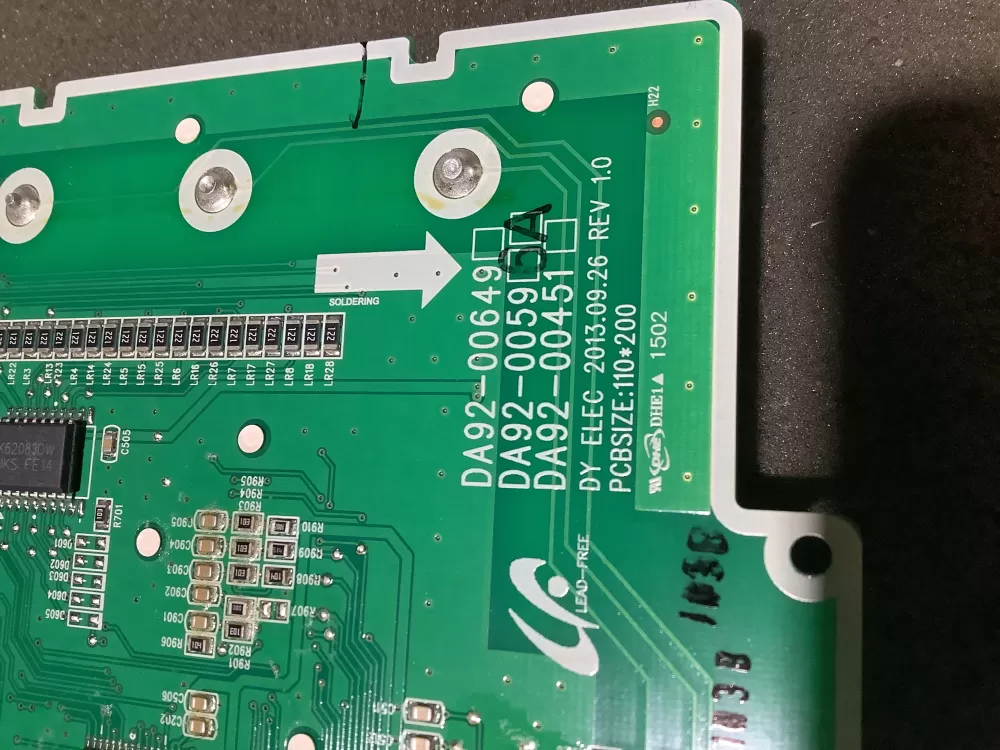 Samsung DA92-00596A Refrigerator Dispenser Control Board AZ124203 | NR2257