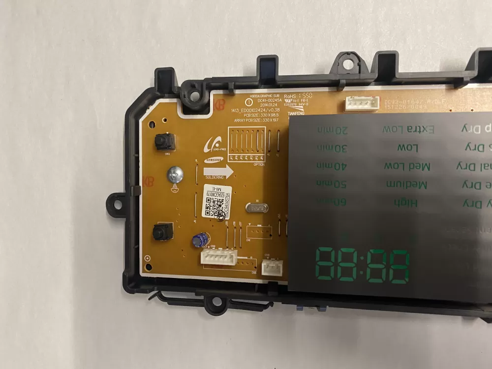 Samsung DC94-04576A Dryer Control Board AZ207748 | BKV921