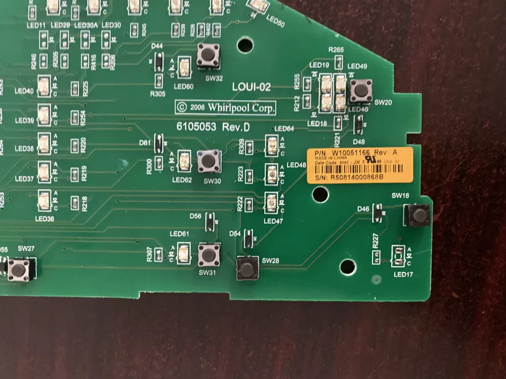 Whirlpool W10051166 Dryer Control Board AZ35047 | BK823