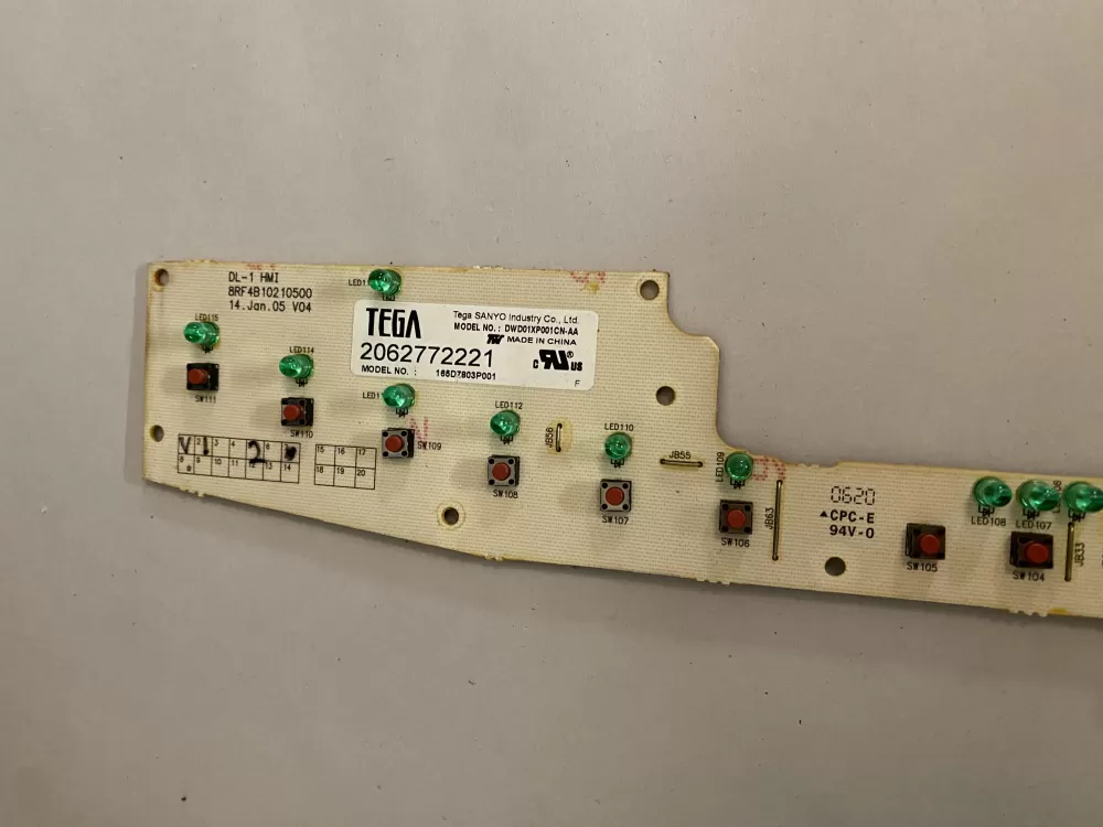 GE 165D7803P001 Dishwasher Control Board AZ119694 | BK2206