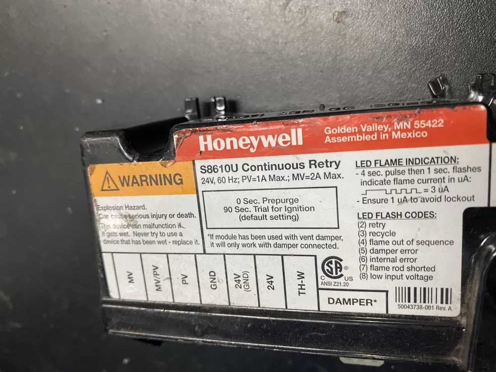 Honeywell S8610U3009 Furnace Ignition Control Module AZ24100 | BK1205