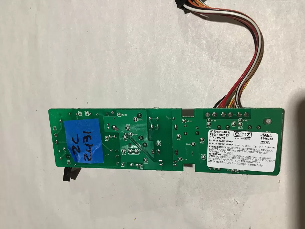 Whirlpool  Maytag  KitchenAid  Kenmore  Jenn-Air KSOP0271800150  0312-010782  WPW10306786  4444544  PS11752481  W10306786  W10421948 Refrigerator LED Inverter Board Box