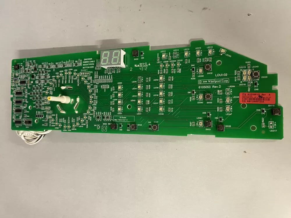 Whirlpool W10399102 WPW10394244 Washer Control Board