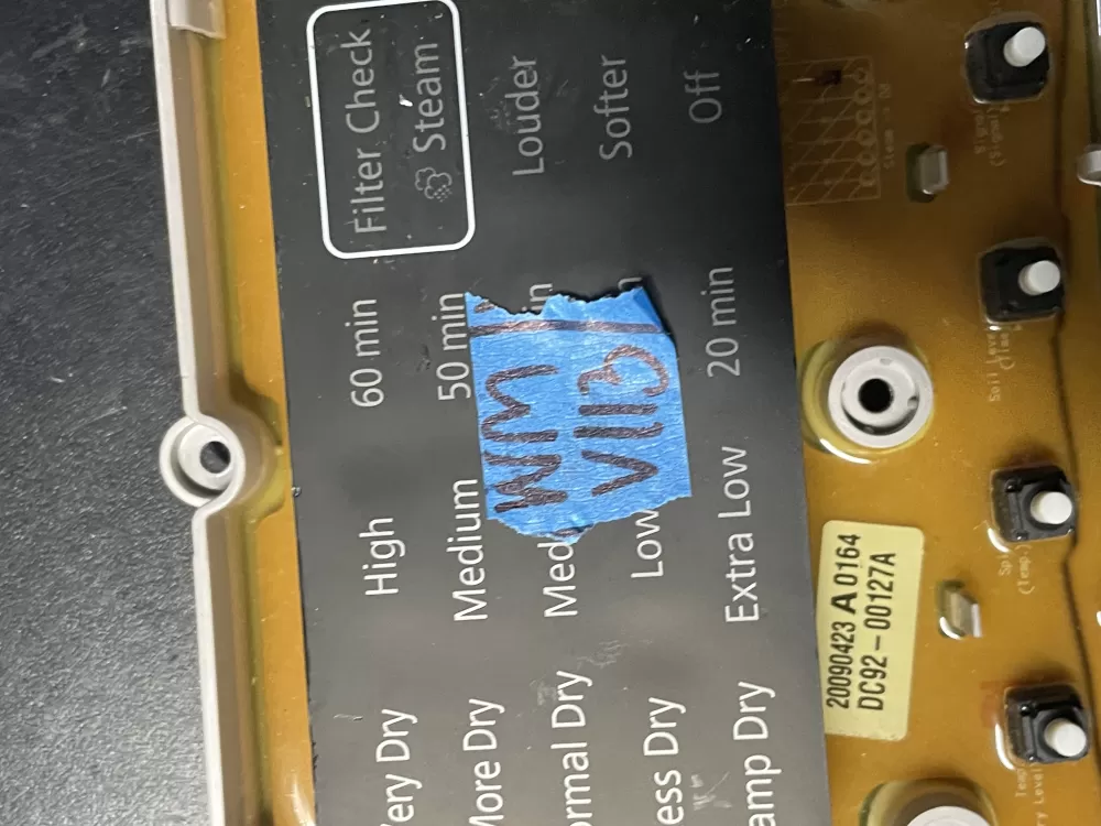 Samsung DC92 00127A Dryer Control Board AZ22566 | WMV113