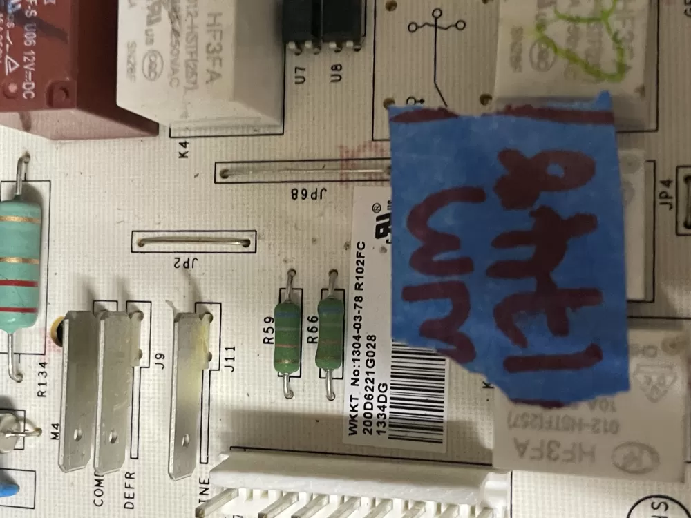 GE 200D6221G028 EBX1110P002 Refrigerator Control Board AZ42810 | Wm1748