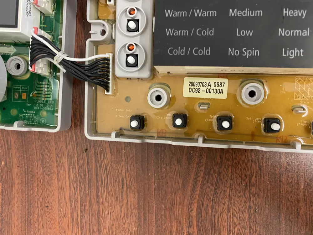 Samsung DC92-00130A DC92-00125A Washer UI Control Board AZ38781 | BKV382