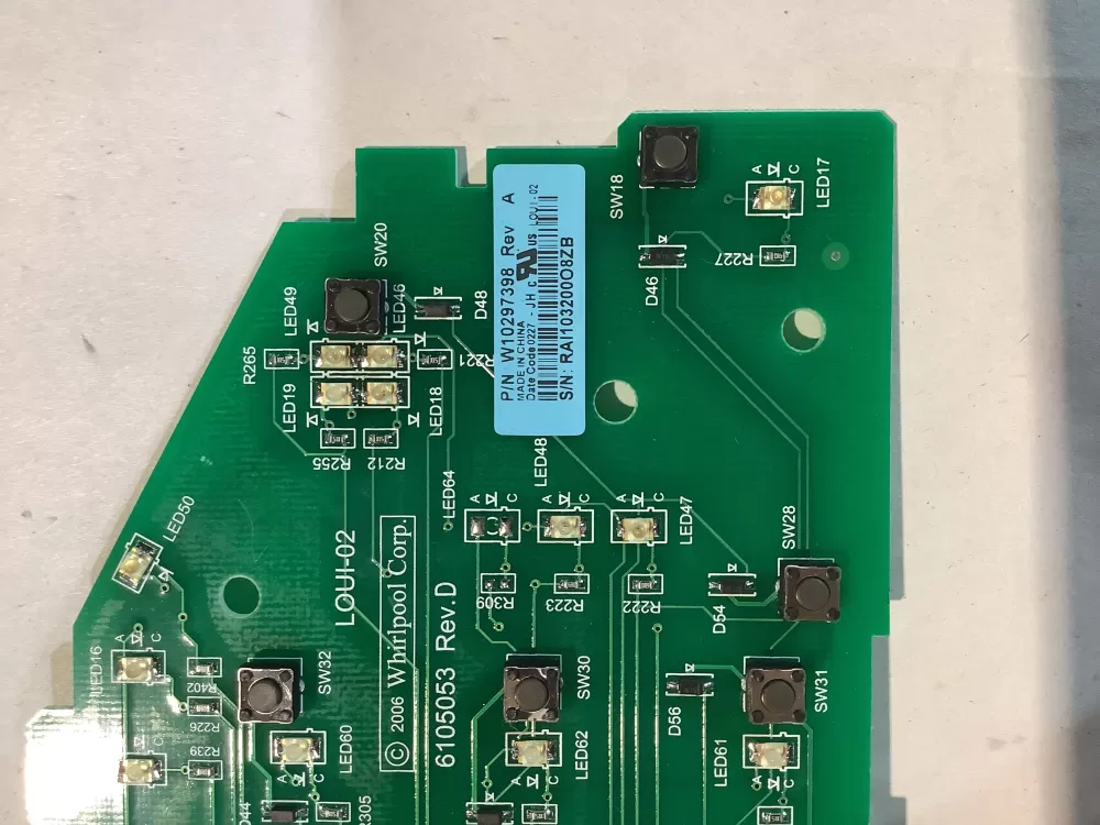 Whirlpool W10298622 W10297398 Washer Control Board AZ147283 | BG2474