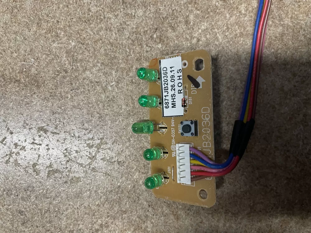 LG Refrigerator User Interface Control Board P# 6871JB2036D AZ6676 | KM1520