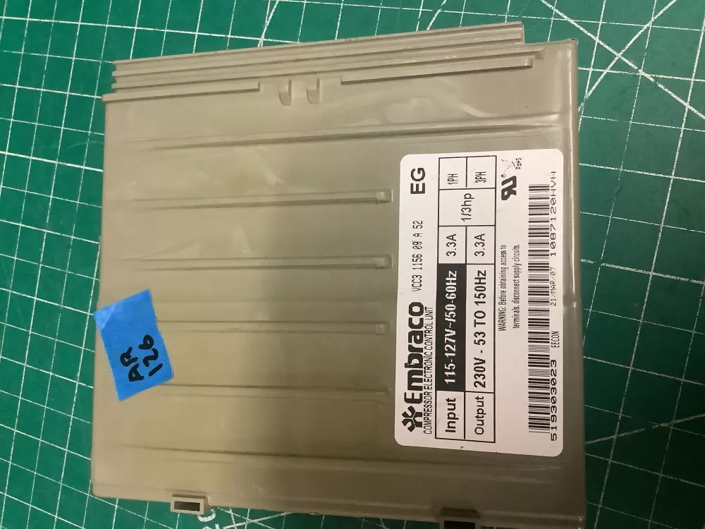  519303023 Refrigerator Control Board Embraco Inverter AZ197809 | AR126