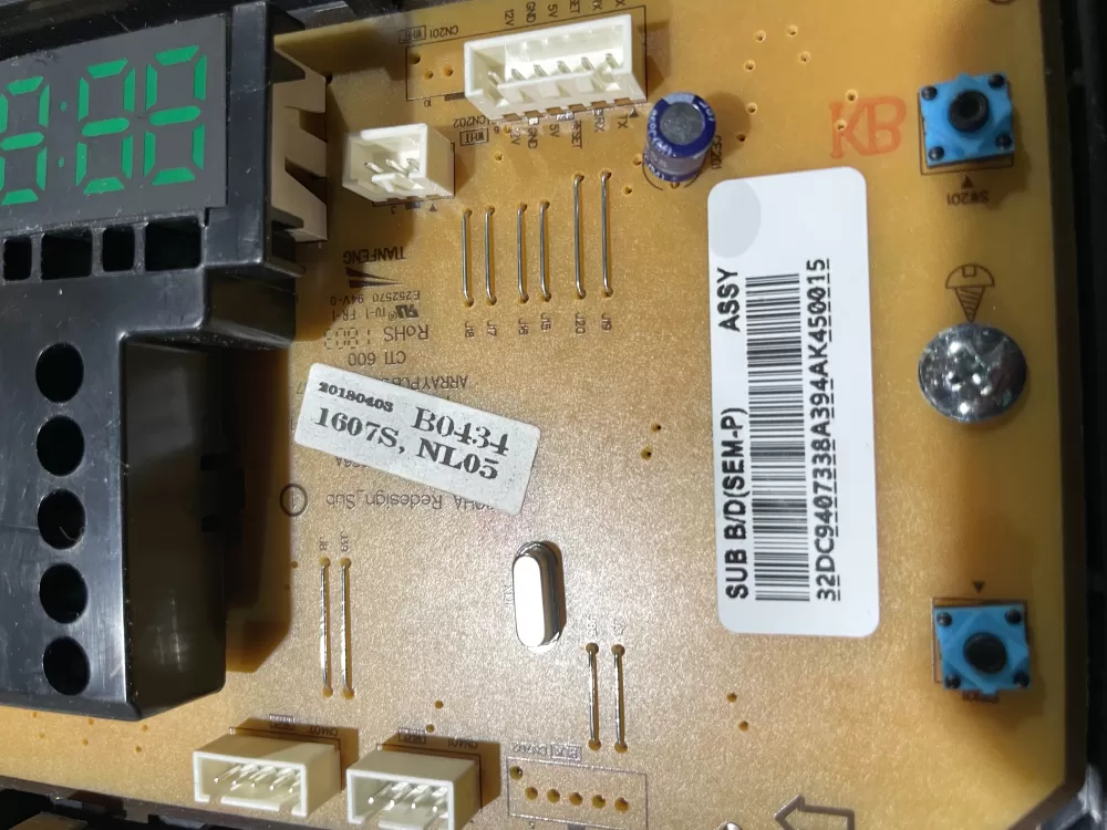 Samsung DC94 07338A Washer Control Board AZ64602 | Wmv576
