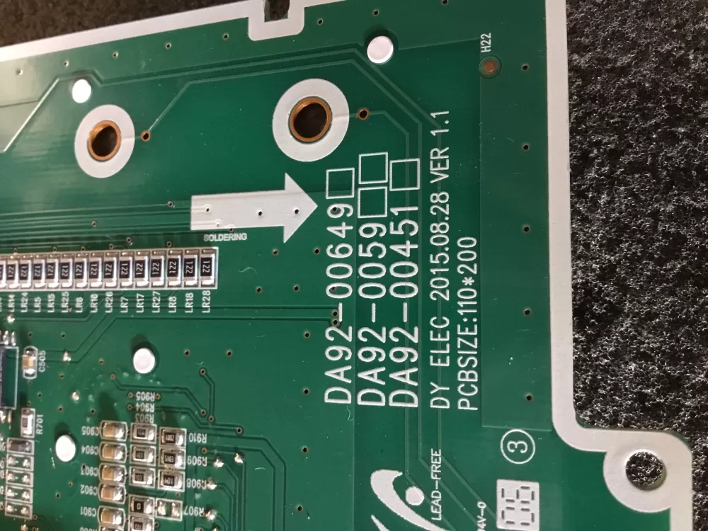 Samsung DA92 00649A Refrigerator Control Board Dispenser AZ109949 | NR509