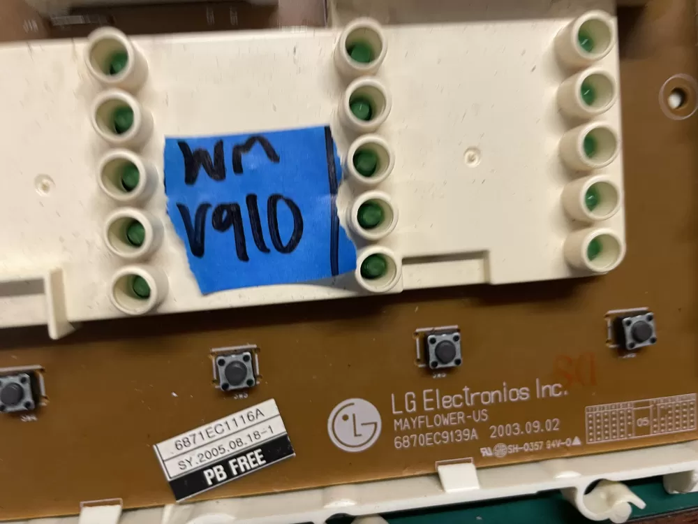 LG 6871EC1116A Washer Control Board AZ204424 | Wmv910